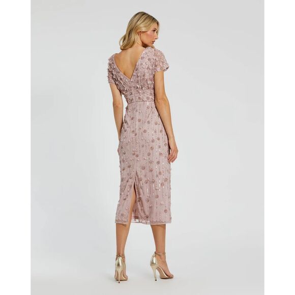Mac Duggal Blush Embroidered Midi Dress - Picture 3 of 7